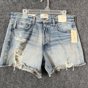 Universal Thread NWT Denim 90’s Baggy Shorts Destroyed Sz 10 Hi-Rise Cotton